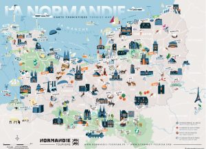 Carte touristique de la Normandie, musés, sites naturels, activités